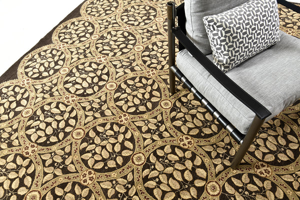 Natural Dye Transitional Design Rug - close-up of weave texture and pile [#4]