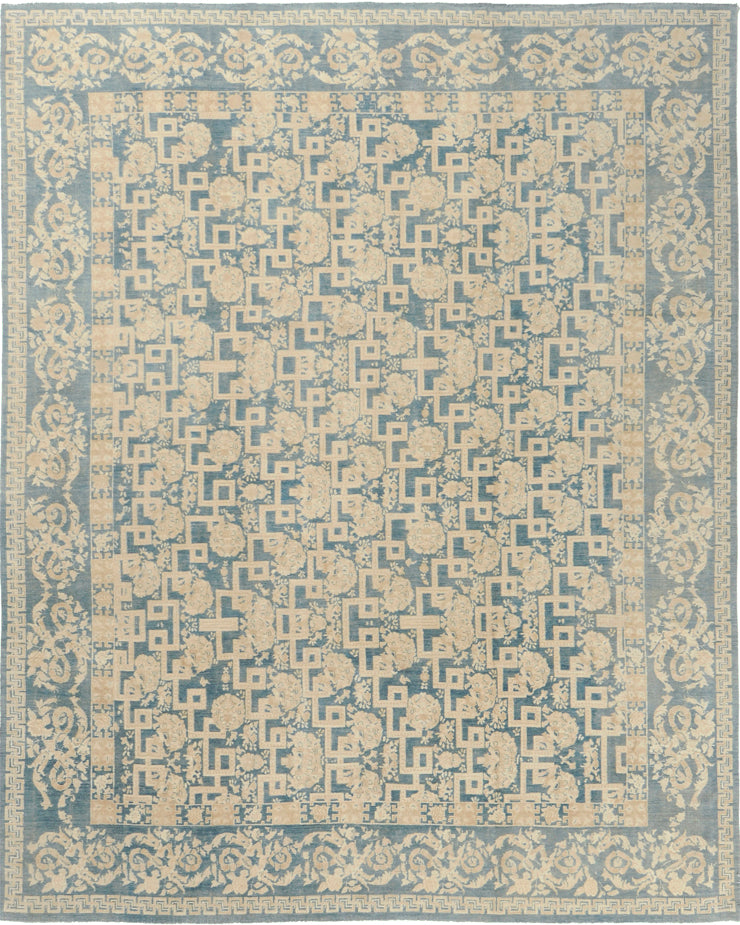 Vintage Style Arts and Crafts Design Rug - one-of-a-kind handmade area rug [#5]