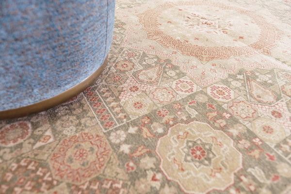 Natural Dye Mamluk Revival Bliss Collection - artisan revival weave - detailed border and fringe