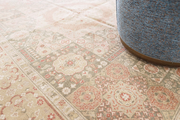 Natural Dye Mamluk Revival Bliss Collection - artisan revival weave - styled in room setting