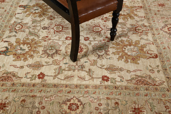 Natural Dye Sultanabad Revival Divine Collection Square Rug - artisan revival weave - styled in room setting
