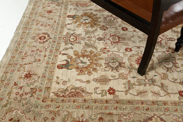 Natural Dye Sultanabad Revival Divine Collection Square Rug - artisan revival weave - overhead flat lay view