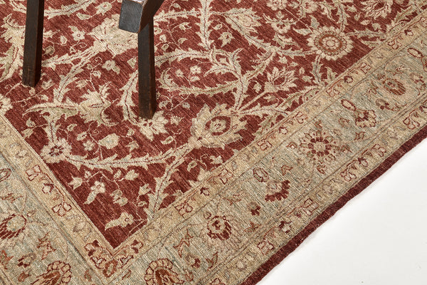Natural Dye Sultanabad Revival Rug - artisan revival weave - overhead flat lay view [#4]