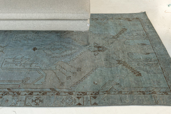 Overdyed Vintage Turkish Anatolian Runner - hand-knotted in Turkey - close-up of weave texture and pile [#4]