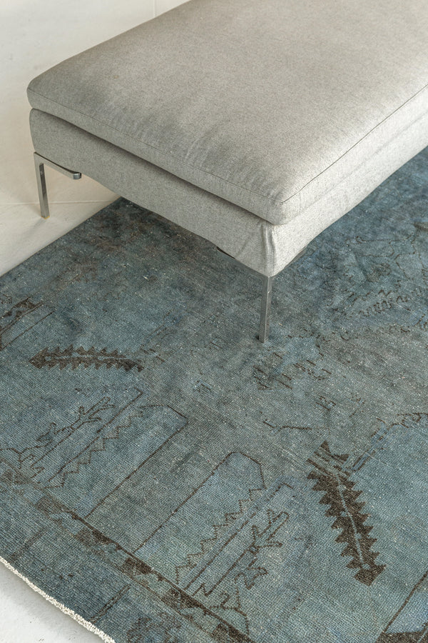 Overdyed Vintage Turkish Anatolian Runner - hand-knotted in Turkey - overhead flat lay view [#4]