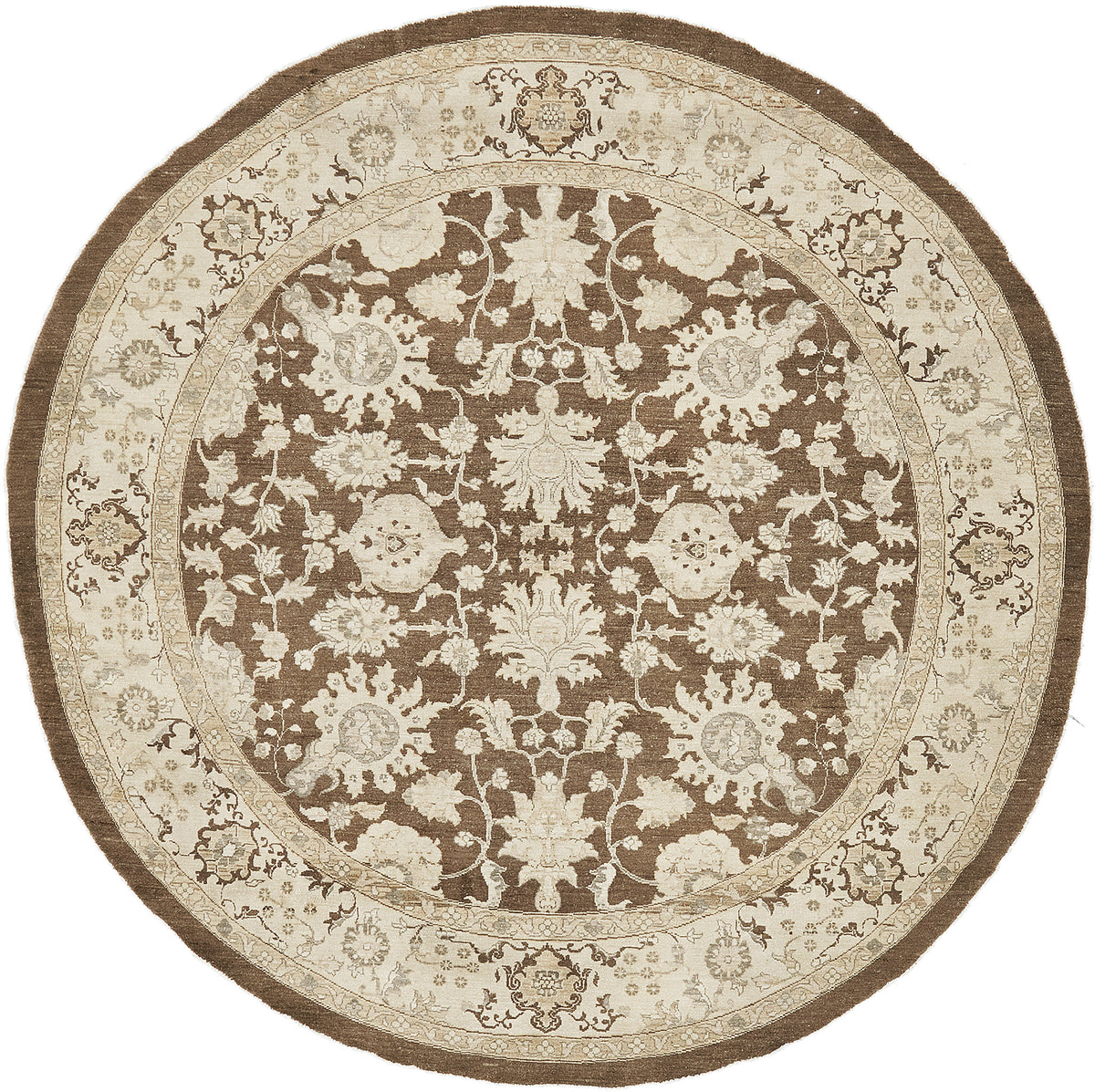 Vintage Style Sultanabad Revival Round Rug - artisan revival weave - one-of-a-kind handmade area rug [#12]