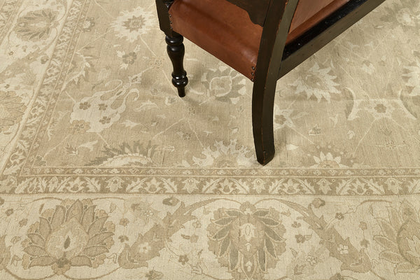 Vintage Style Tabriz Hadji Jalili Revival Rug - artisan revival weave - overhead flat lay view [#4]