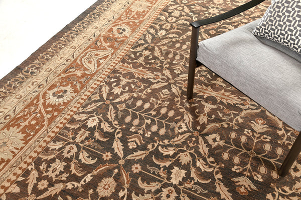 Natural Dye Amritsar Revival Rug - artisan revival weave - close-up of weave texture and pile [#1]
