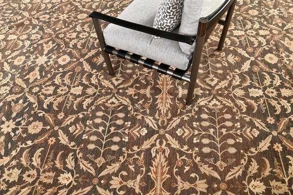 Natural Dye Amritsar Revival Rug - artisan revival weave - overhead flat lay view [#1]