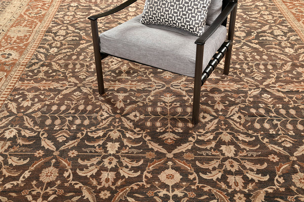 Natural Dye Amritsar Revival Rug - artisan revival weave - detailed border and fringe [#1]