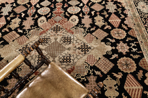 Natural Dye Kashan Mohtasham Revival Fable - artisan revival weave - detailed border and fringe [#2]