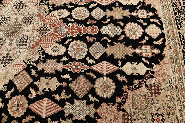 Natural Dye Kashan Mohtasham Revival Fable - artisan revival weave - styled in room setting [#2]