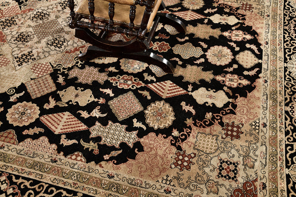 Natural Dye Kashan Mohtasham Revival Fable - artisan revival weave - close-up of weave texture and pile [#2]