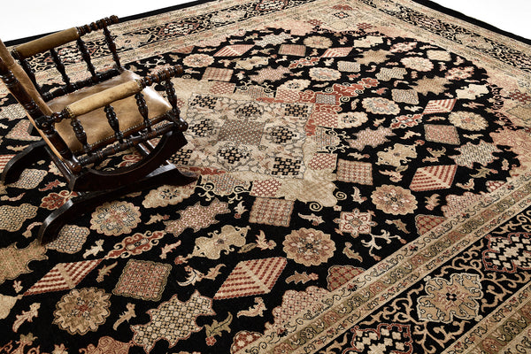 Natural Dye Kashan Mohtasham Revival Fable - artisan revival weave - overhead flat lay view [#2]