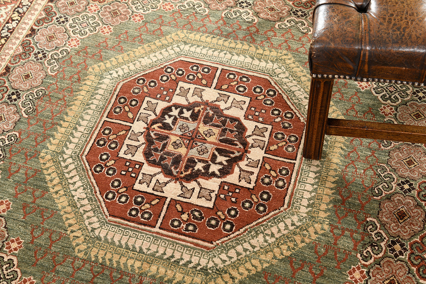 Natural Dye Allover Mamluk Revival Square Rug