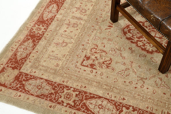 Natural Dye Mohtasham Revival Rug - artisan revival weave - close-up of weave texture and pile