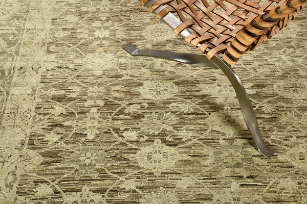 Vintage Style Mahal Revival Rug - artisan revival weave - overhead flat lay view [#1]