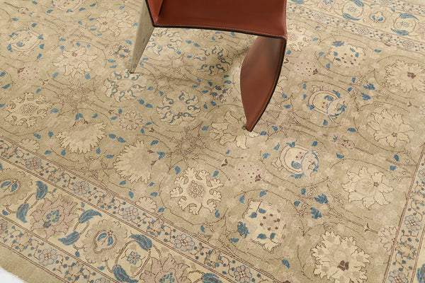 Natural Dye Classic Tabriz Design Rug Fable Collection - full length showing color variation (2)