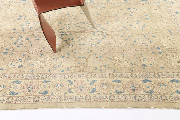 Natural Dye Classic Tabriz Design Rug Fable Collection - overhead flat lay view (2)