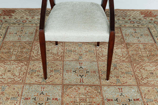 Natural Dye Khotan Panel Design Bliss Collection - East Turkestan Khotan - overhead flat lay view