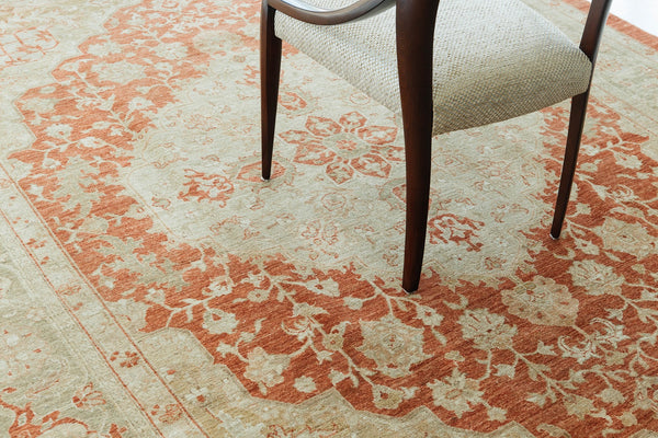 Vintage Serapi Style Revival Rug - artisan revival weave - overhead flat lay view