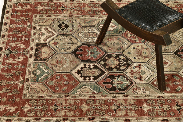 Natural Dye Josheghan Panel Design Rug Divine - close-up of weave texture and pile
