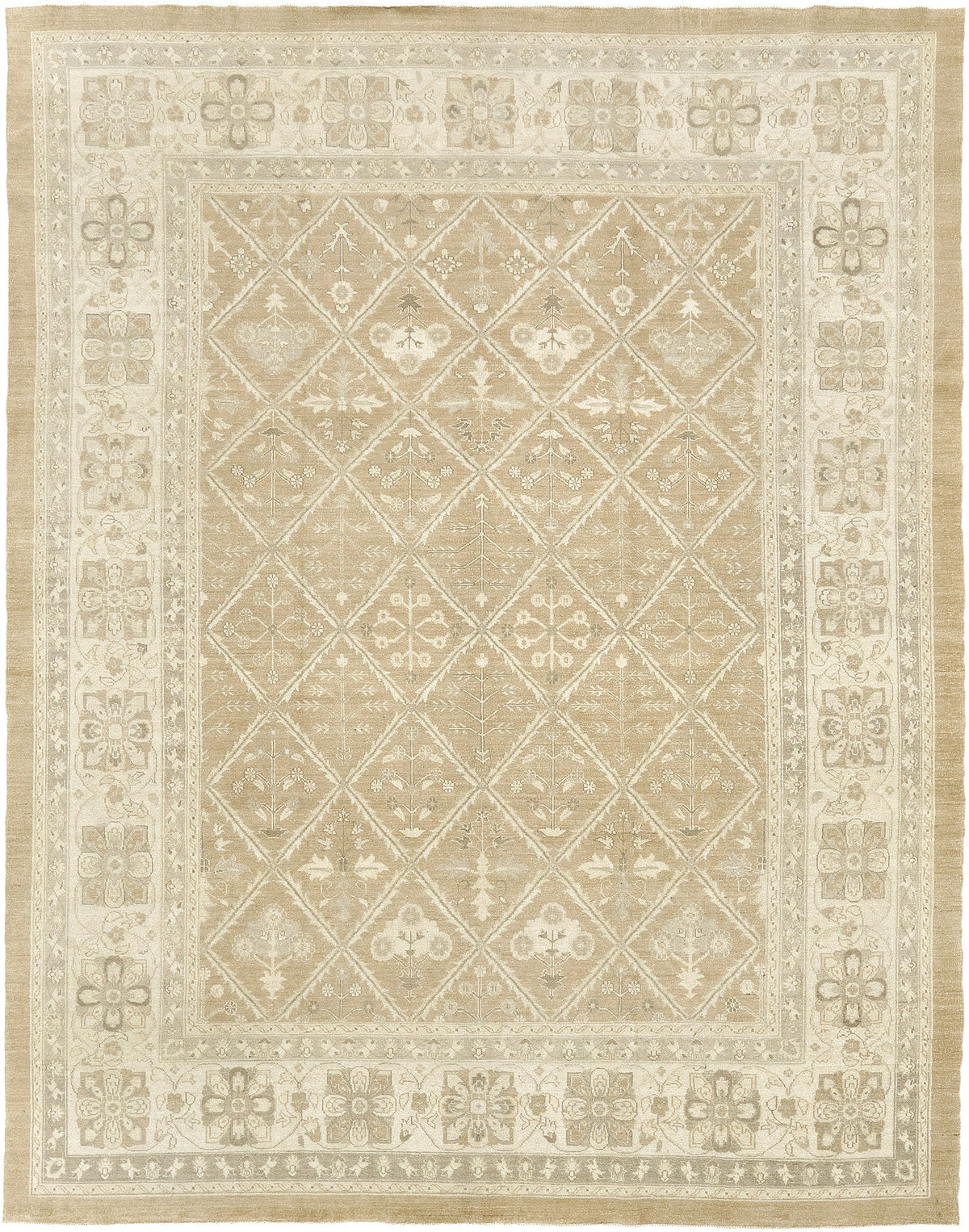 Vintage Style Mahal Panel Design Rug - one-of-a-kind handmade area rug [#3]