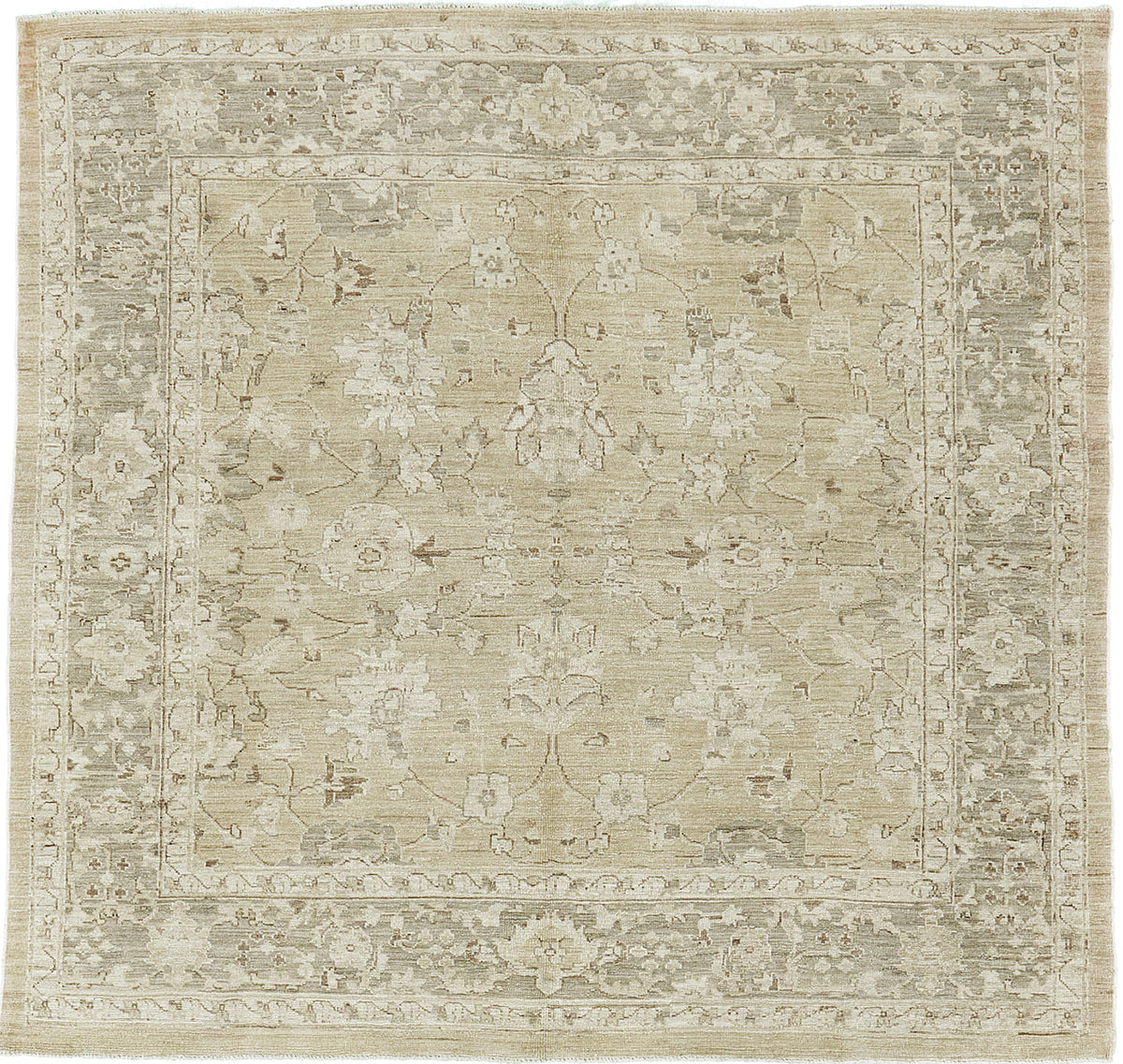 Vintage Style Sultanabad Revival Square Rug - artisan revival weave - one-of-a-kind handmade area rug