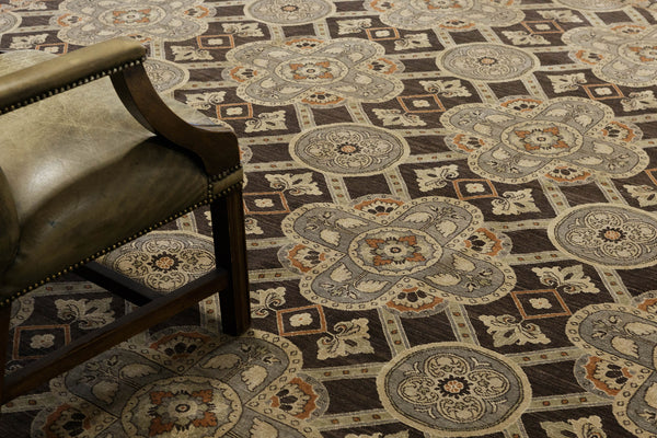 Natural Dye Arts & Crafts Revival Rug - artisan revival weave - close-up of weave texture and pile