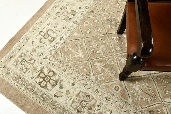 Vintage Style Mahal Panel Design Rug - full length showing color variation [#2]