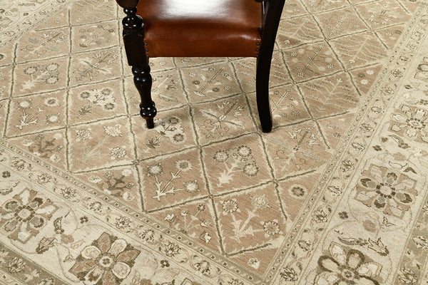 Vintage Style Mahal Panel Design Rug - detailed border and fringe [#2] (2)