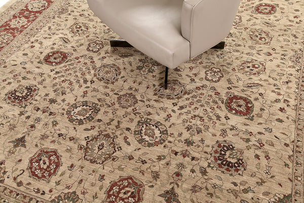 Natural Dye Tabriz Hadji Jallili Revival - artisan revival weave - styled in room setting