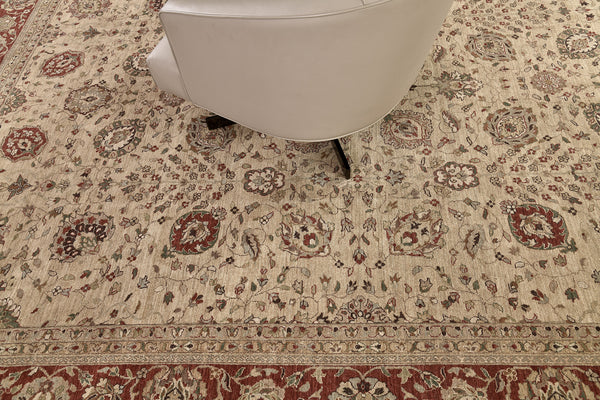 Natural Dye Tabriz Hadji Jallili Revival - artisan revival weave - overhead flat lay view