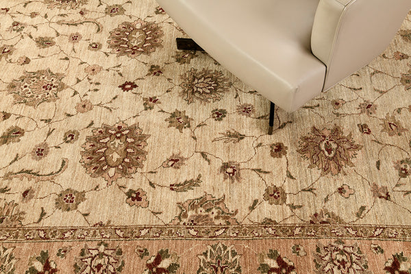 Natural Dye Sultanabad Design Runner Divine - narrow runner - overhead flat lay view [#4]