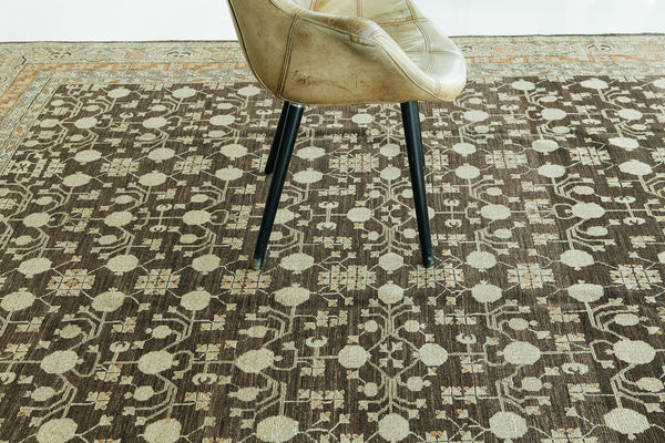 Natural Dye Khotan Revival Bliss Collection - East Turkestan Khotan - styled in room setting
