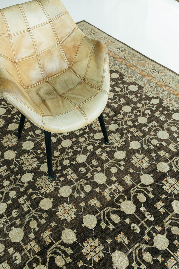 Natural Dye Khotan Revival Bliss Collection - East Turkestan Khotan - full length showing color variation