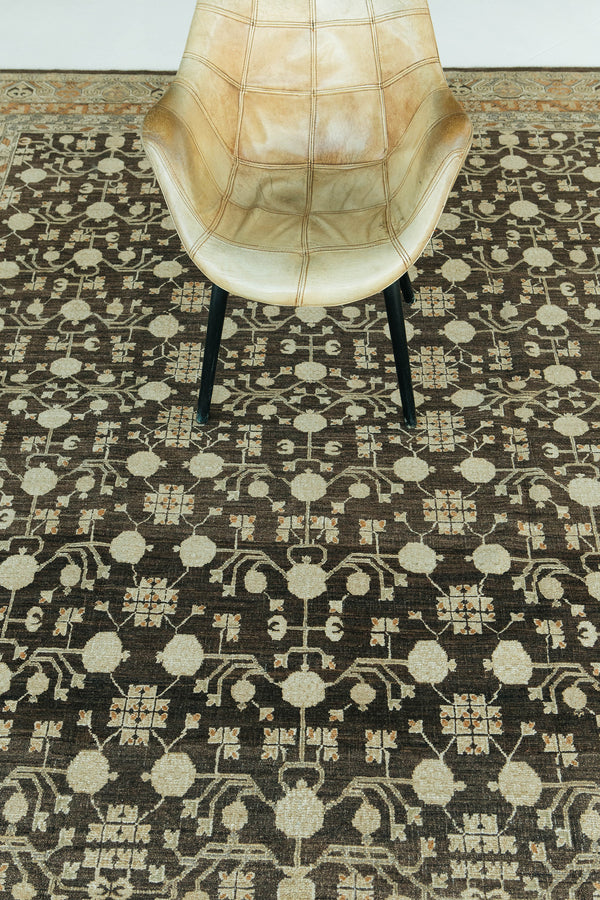 Natural Dye Khotan Revival Bliss Collection - East Turkestan Khotan - close-up of weave texture and pile