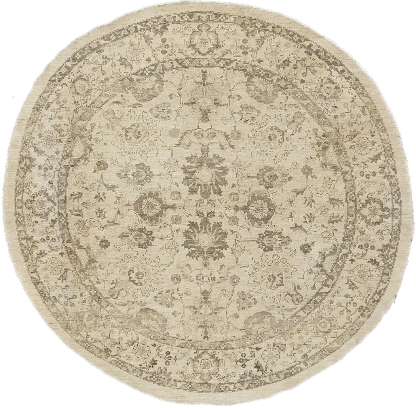 Vintage Style Sultanabad Revival Round Rug