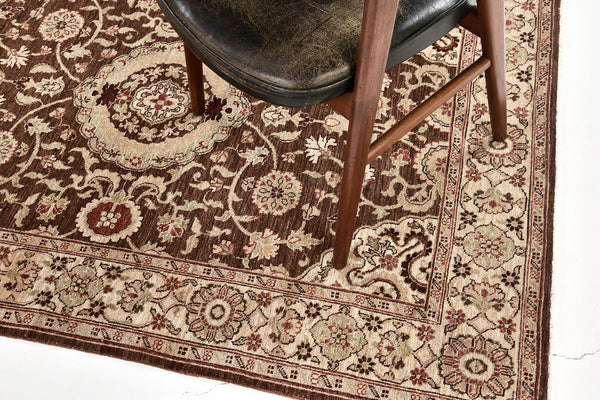 Natural Dye Amritsar Design Rug - detailed border and fringe