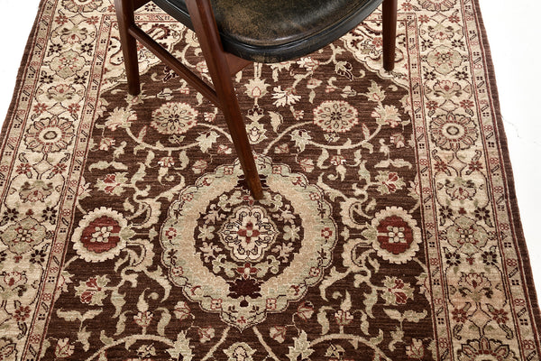 Natural Dye Amritsar Design Rug - overhead flat lay view