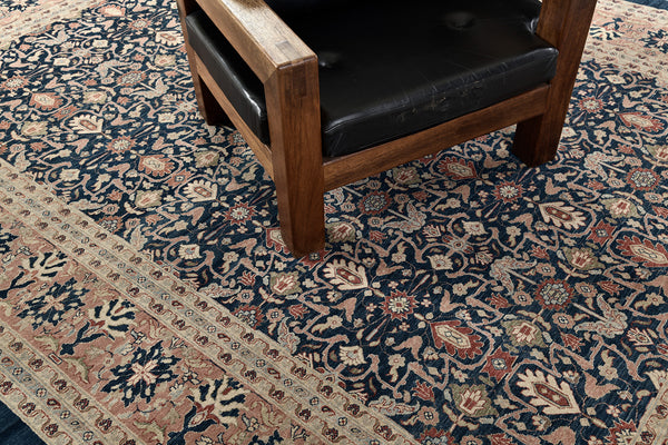 Natural Dye Farahan Design Rug Bliss Collection - detailed border and fringe [#2]