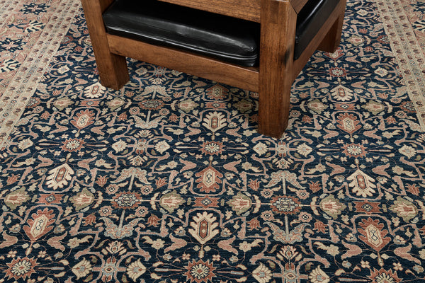Natural Dye Farahan Design Rug Bliss Collection - overhead flat lay view [#2]