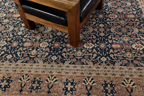 Natural Dye Farahan Design Rug Bliss Collection - styled in room setting [#2]