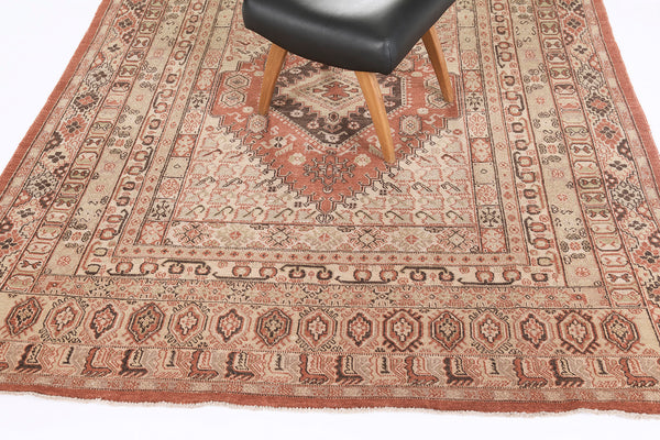 Natural Dye Gashgai Revival Rug - artisan revival weave - overhead flat lay view
