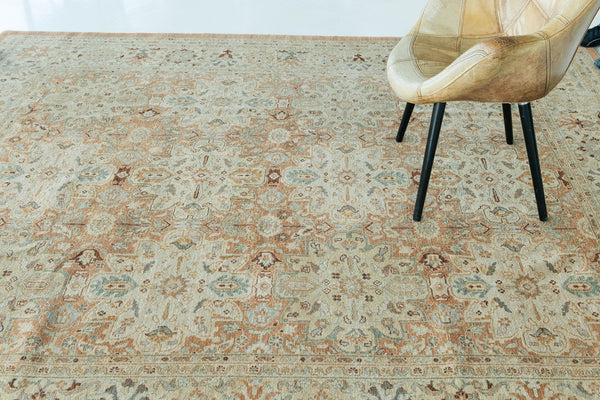 Natural Dye Sarouk Farahan Revival - artisan revival weave - detailed border and fringe