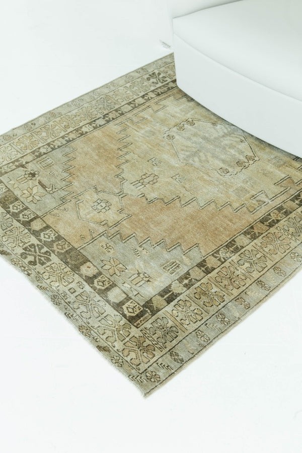 Vintage Turkish Anatolian Rug - hand-knotted in Turkey - styled in room setting [#12]