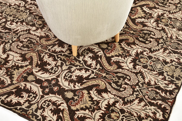 Natural Dye Transitional Rug Design Fable - overhead flat lay view (2)