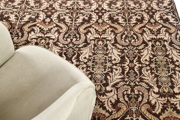 Natural Dye Transitional Rug Design Fable - close-up of weave texture and pile (2)