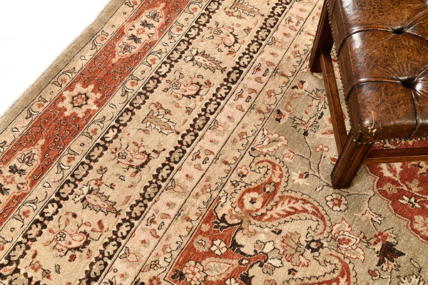 Natural Dye Kashan Mohtasham Design Rug Fable - overhead flat lay view