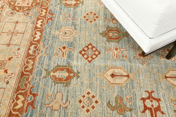 Mamluk Revival Rug - artisan revival weave - detailed border and fringe